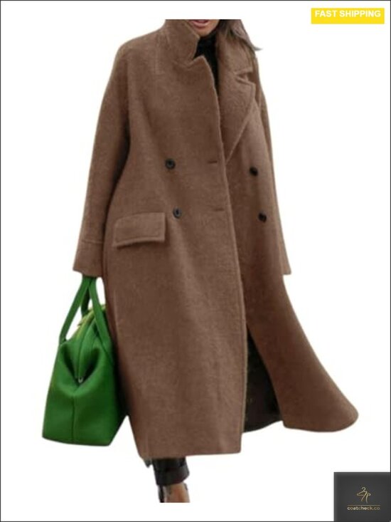 Jackets & Blazers - Oversized Long Winter Wool Blend Pea Trench Coat